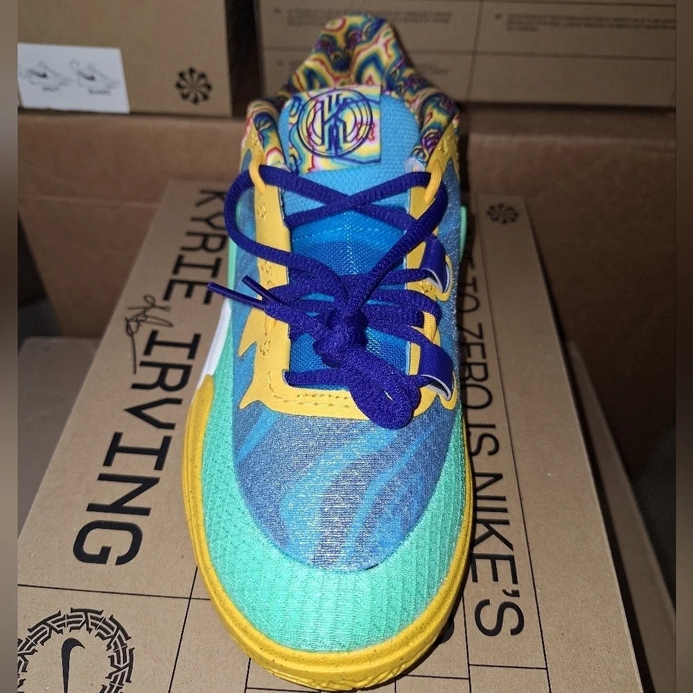 Nike Kyrie 8 GO SE (GS) Baltic Blue/ Multi-Color new with the box with no flaws.